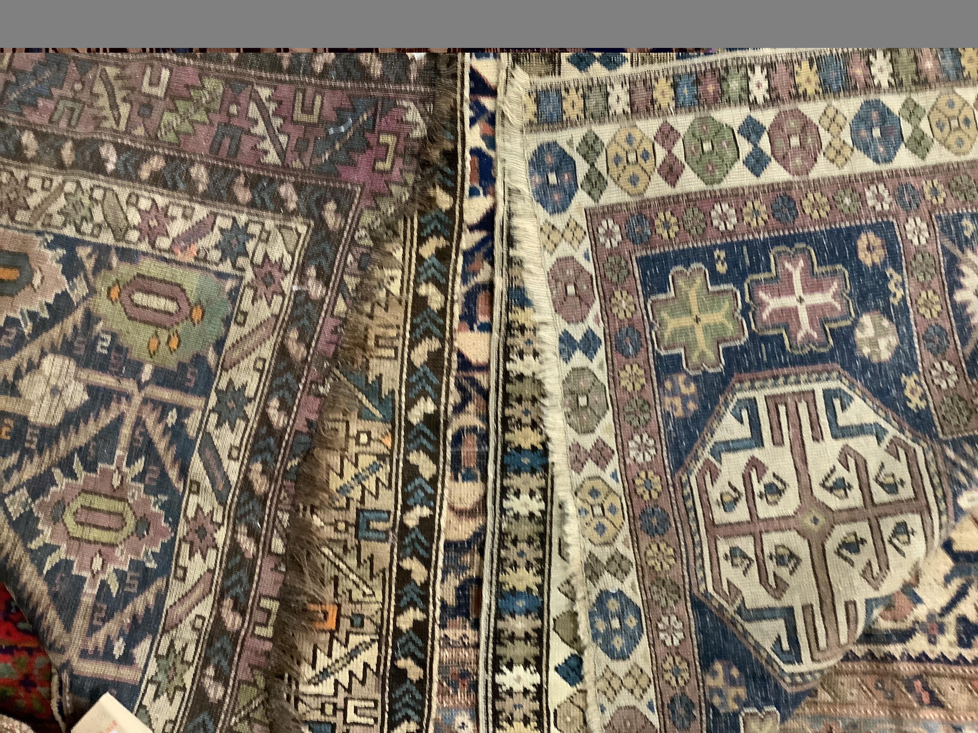 Two antique Shirvan rugs, 134 x 102cm & 144 x 108cm